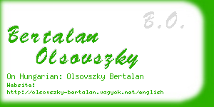 bertalan olsovszky business card